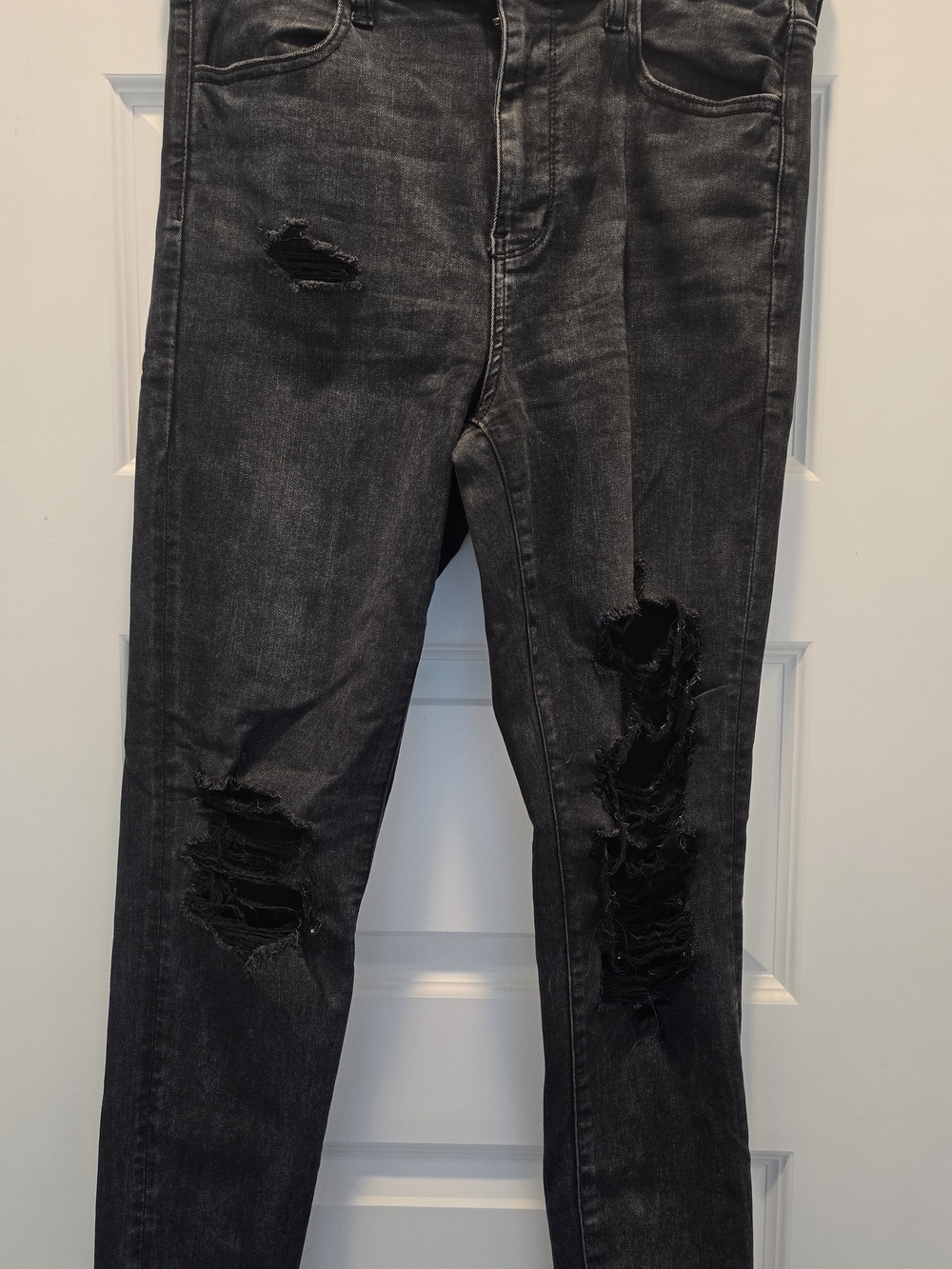 American Eagle Super High-Rise jegging Skinny Jeans Black Waist 12